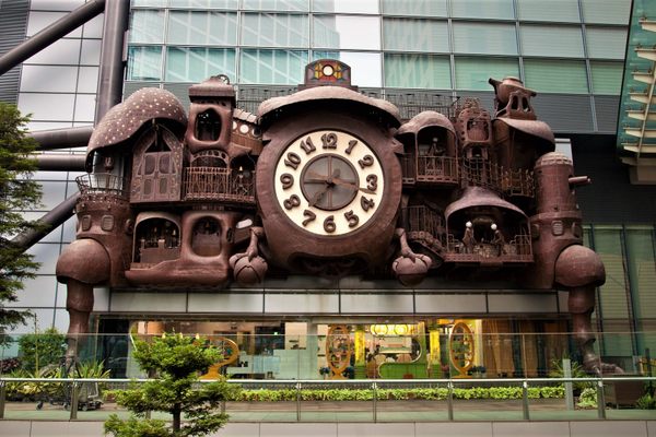 The clock is at the Nippon TV tower in Shiodome, Tokyo