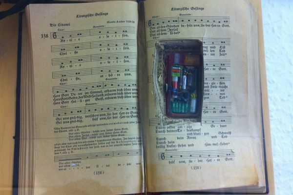 A bugged hymn book. 