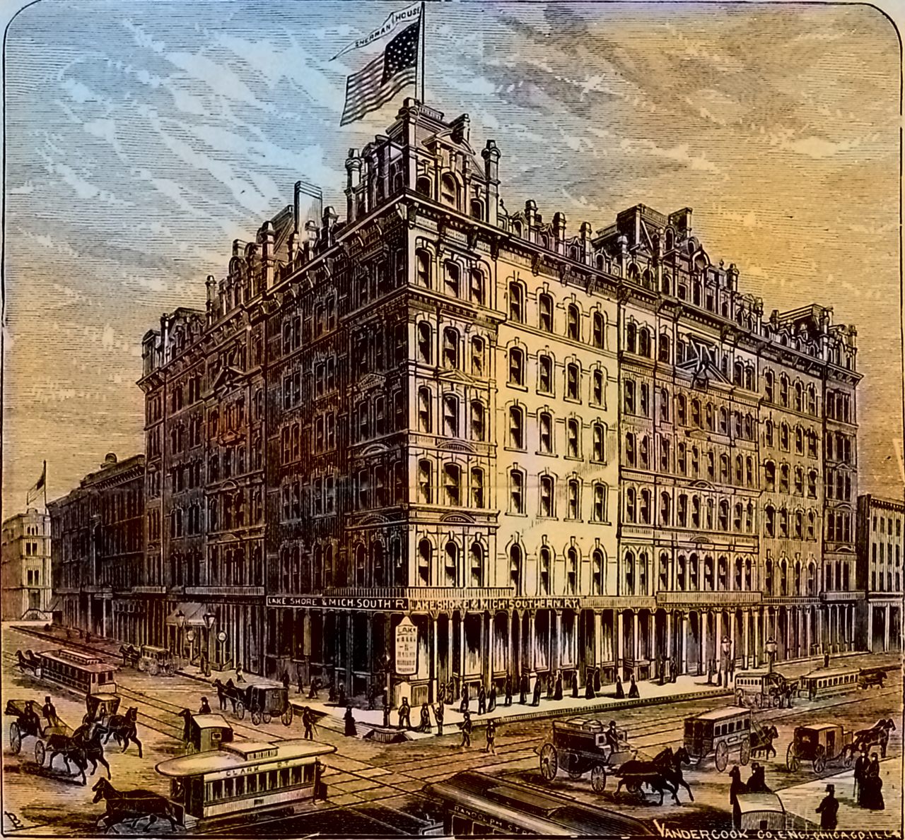 The world's first cold-storage banquet was held in the Hotel Sherman, considered at the time to be Chicago's swankiest hotel.