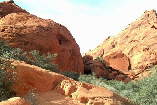 Weird red landscape in the canyon